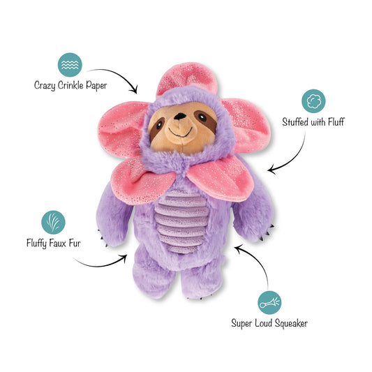 Blooming Sloth Plush Dog Toy