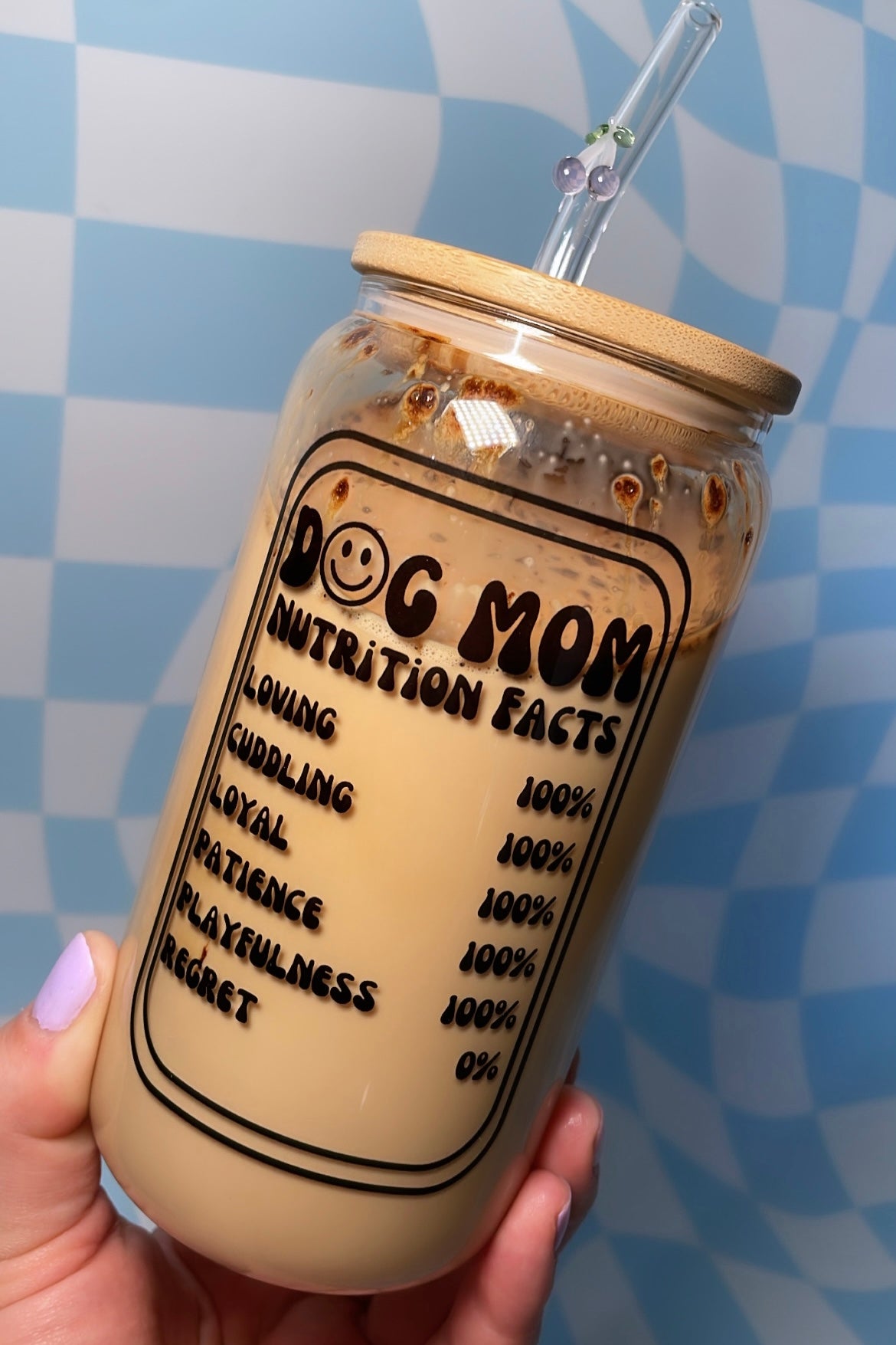 Dog Mom Nutrition Facts Coffee Glass