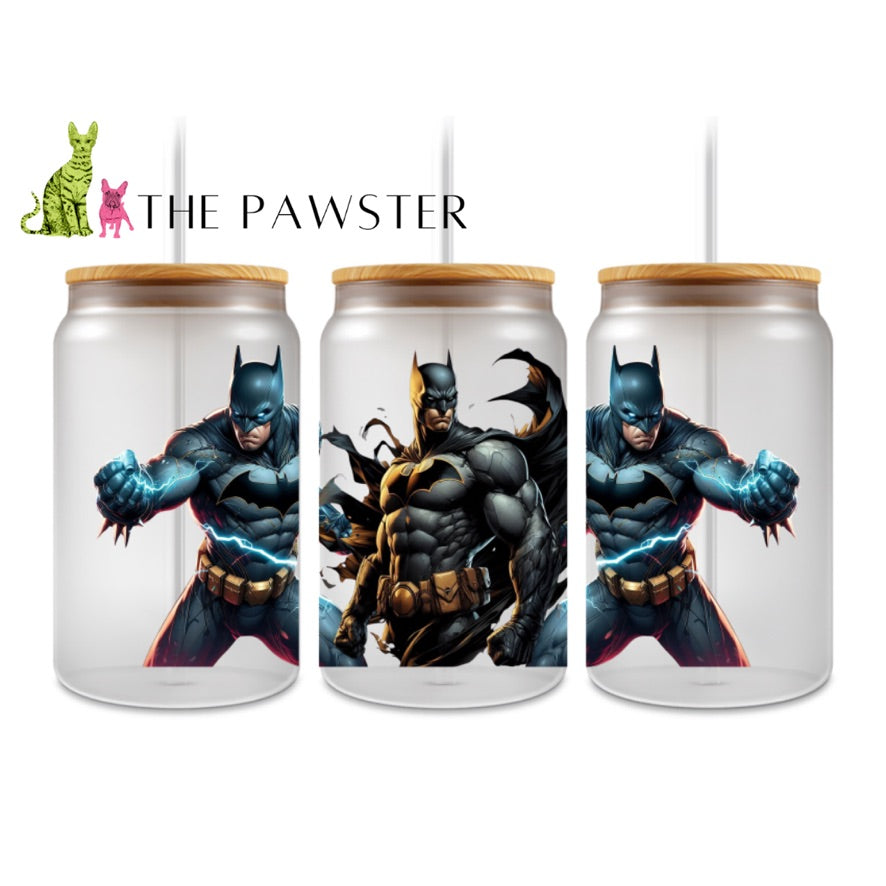 The Pawster Dark Hero Double-Sided UV DTF Cup Wrap – Superhero-Inspired Design