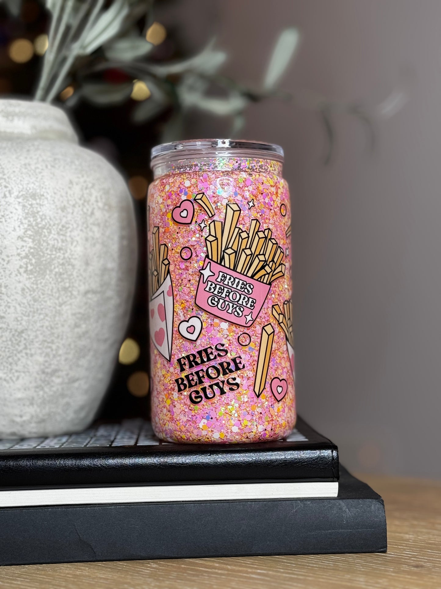 16oz Double Wall Snow Globe Acrylic Cup