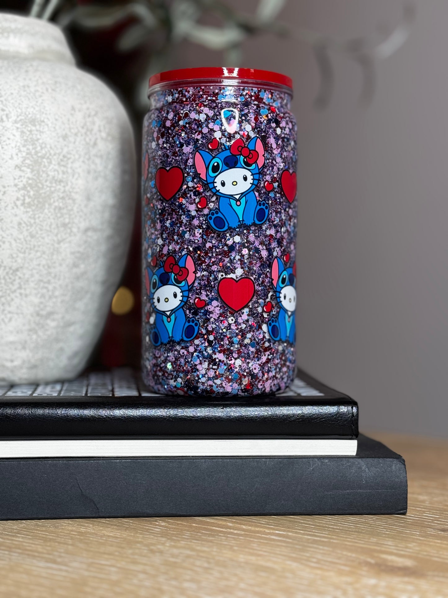 #290 Valentines Day HK & Stitch 16oz Cup Wrap