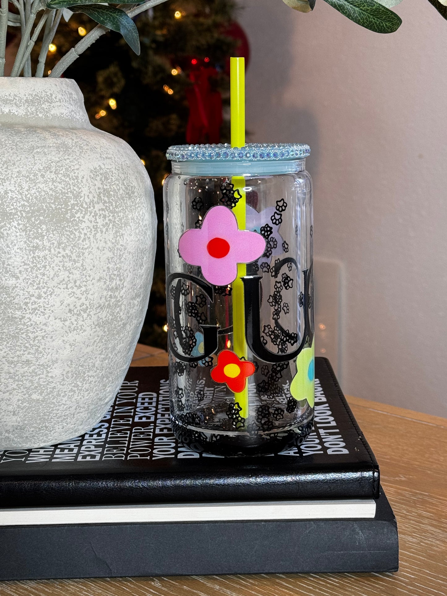 #215 Double Sided Floral GG 16oz Cup Wrap