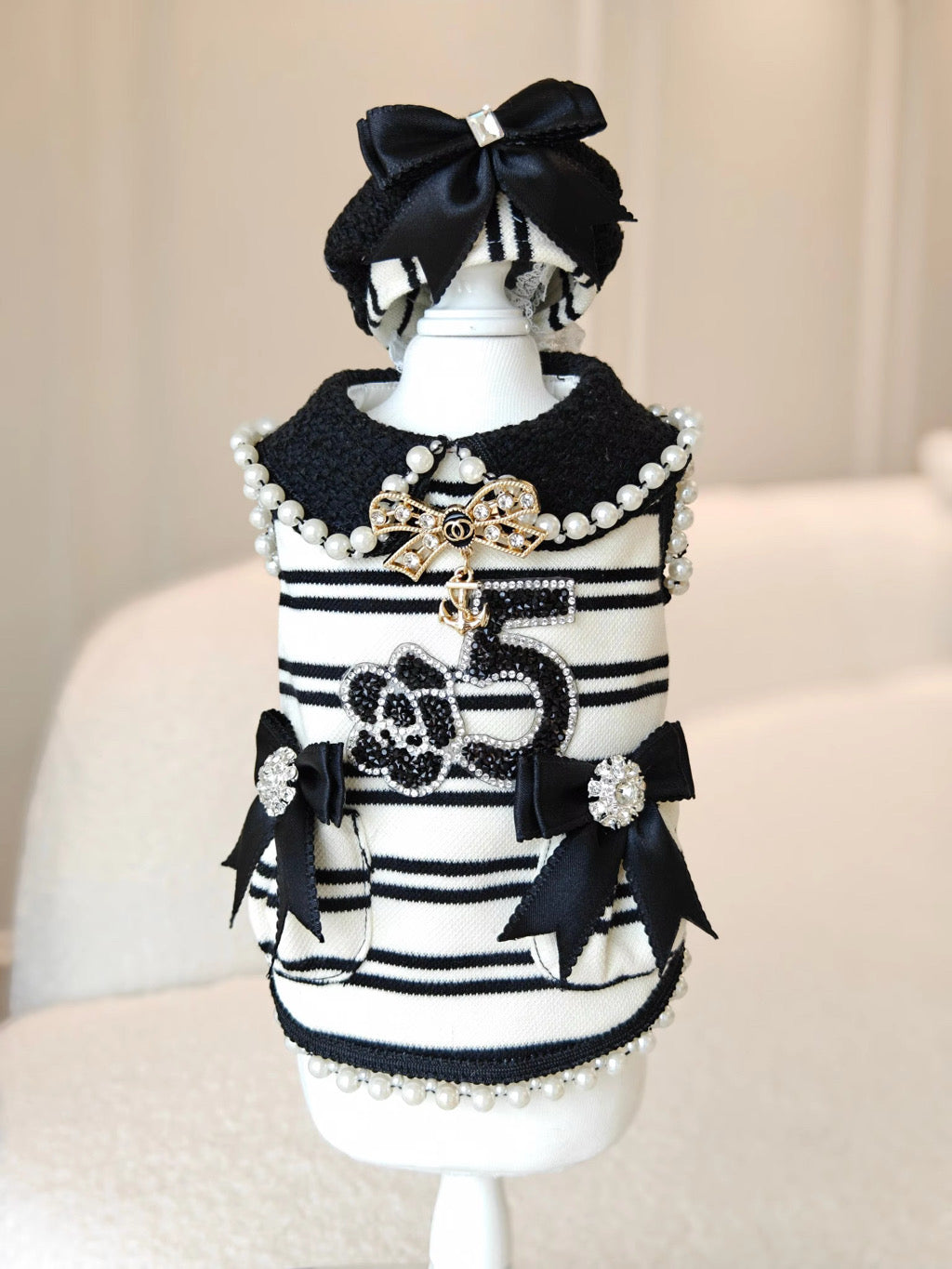 Black & White Nautical Belle Dress Set The Pawster Black & White Nautical Belle Dress Set The Pawster