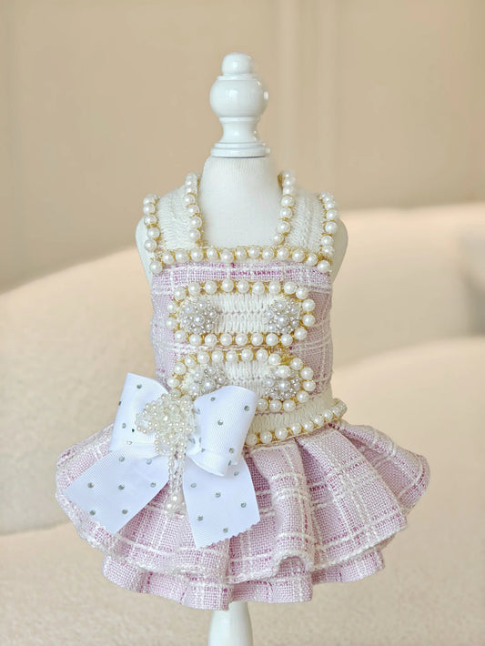 Spring Fling Queen Dress – Gossip Lilac Tweed Dog Dress