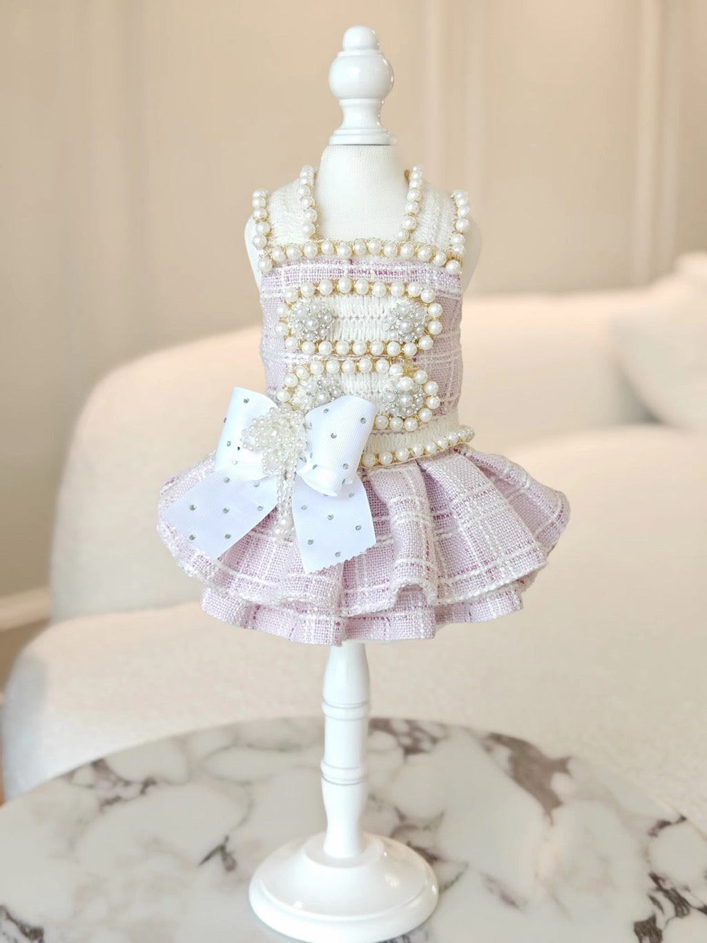 Spring Fling Queen Dress – Gossip Lilac Tweed Dog Dress