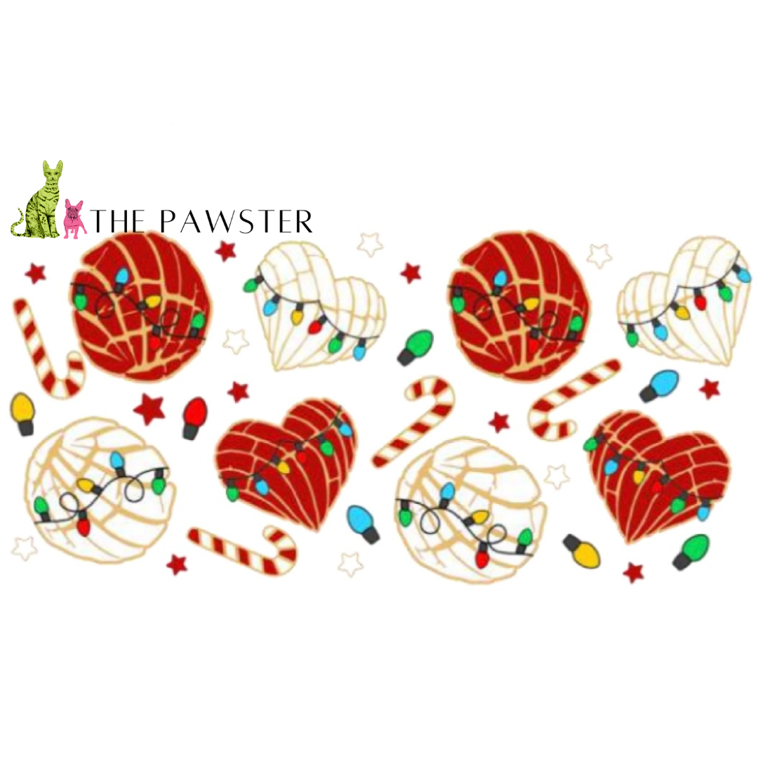 #228 Double Sided Concha Christmas 16oz Cup Wrap