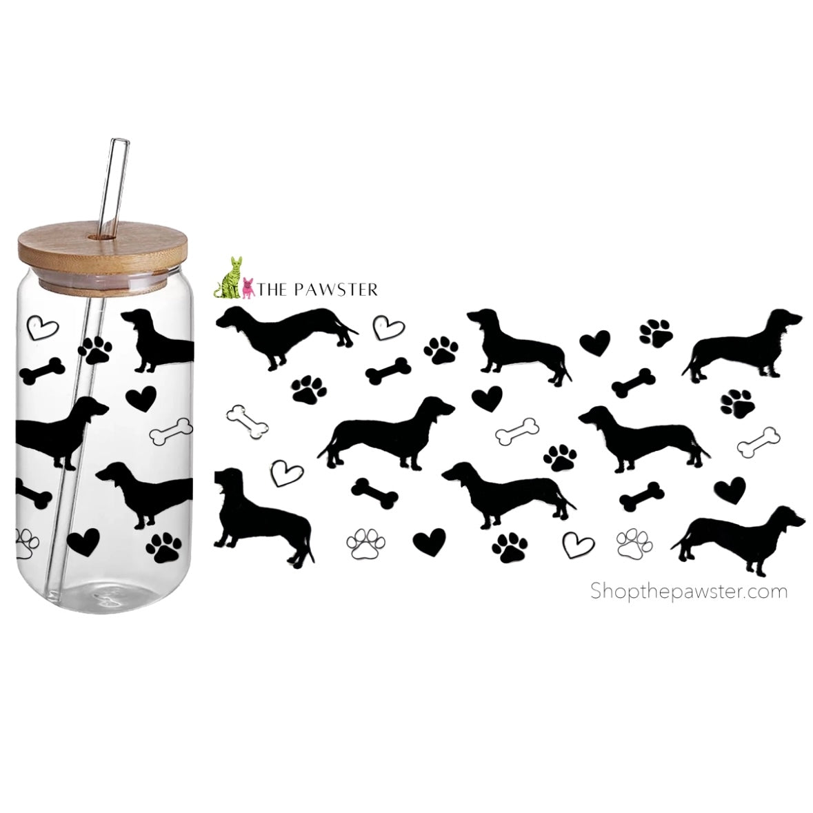 #35 Dachshund Paws & Bones 16oz Cup Wrap