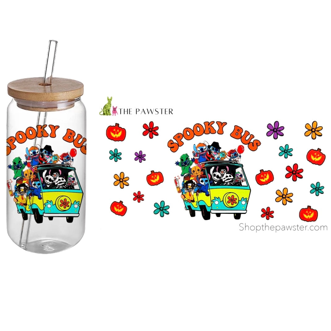#100 Spooky Bus 16oz Cup Wrap