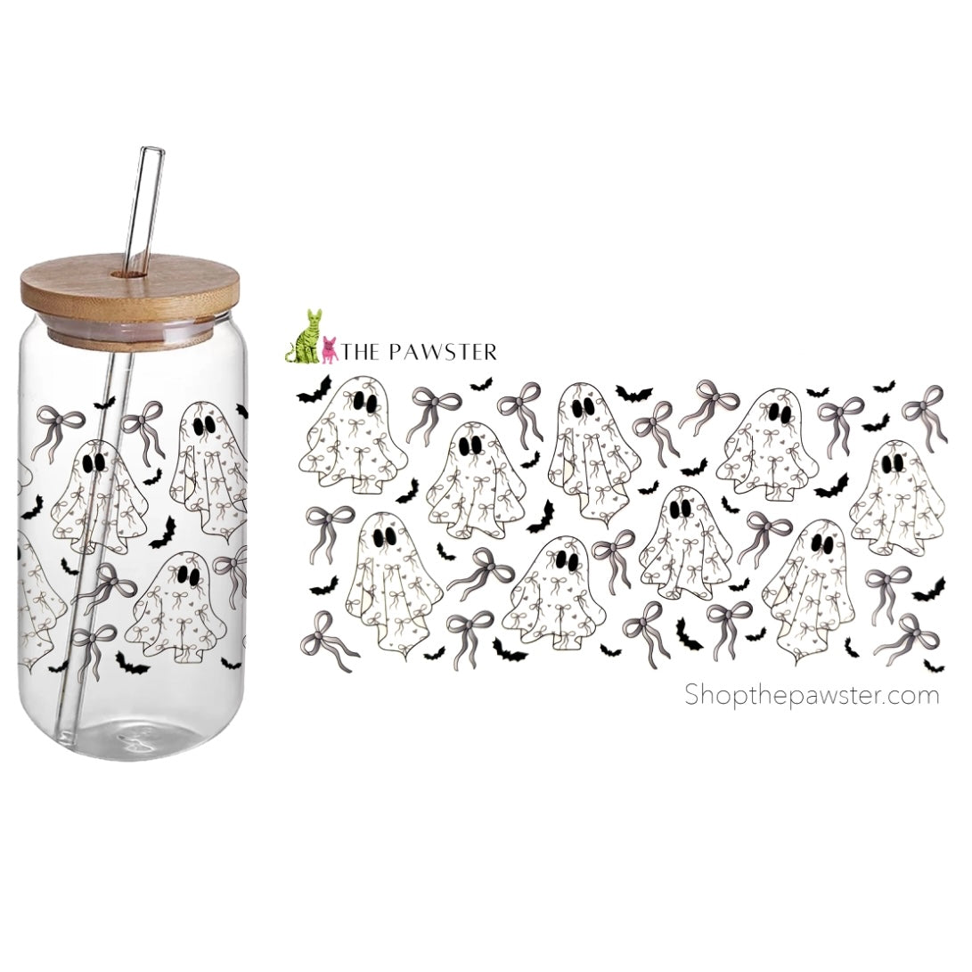 #56 Ghost and Bows 16oz Cup Wrap