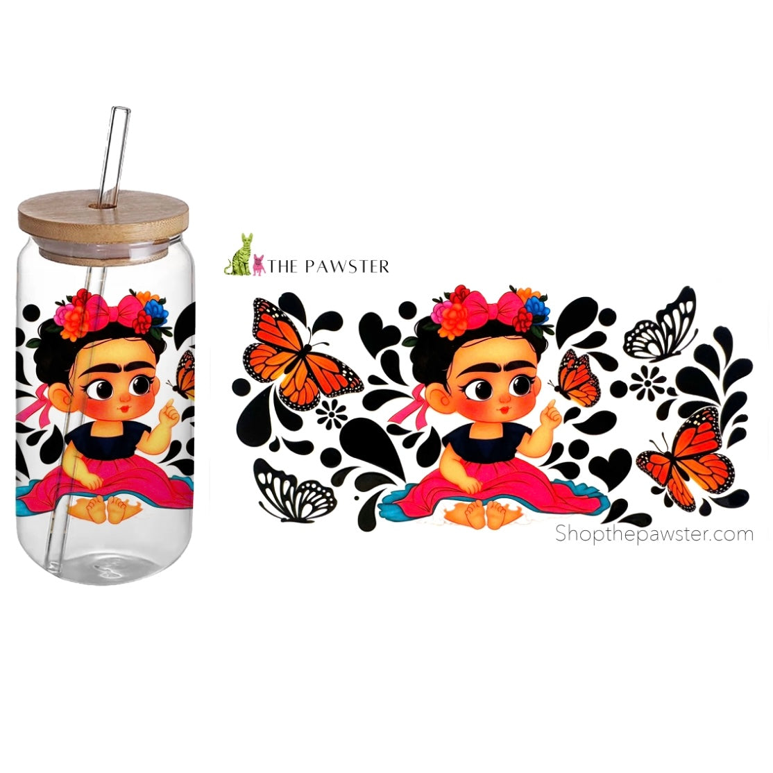 #2 Baby Frida & Butterflies 16oz Cup Wrap