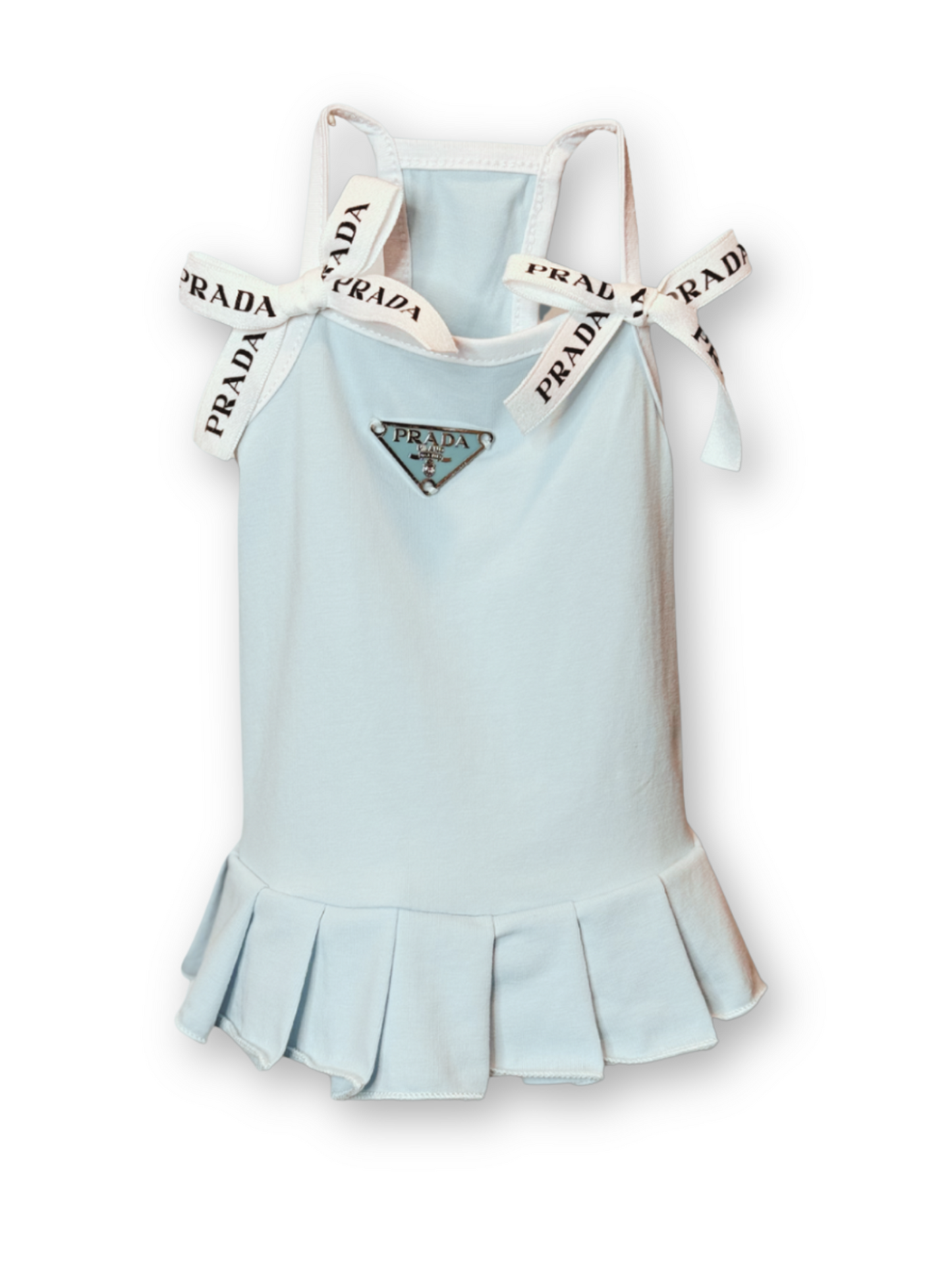 Stretchy Pawda Dress with Pleated Skirt & Bow Strap Details