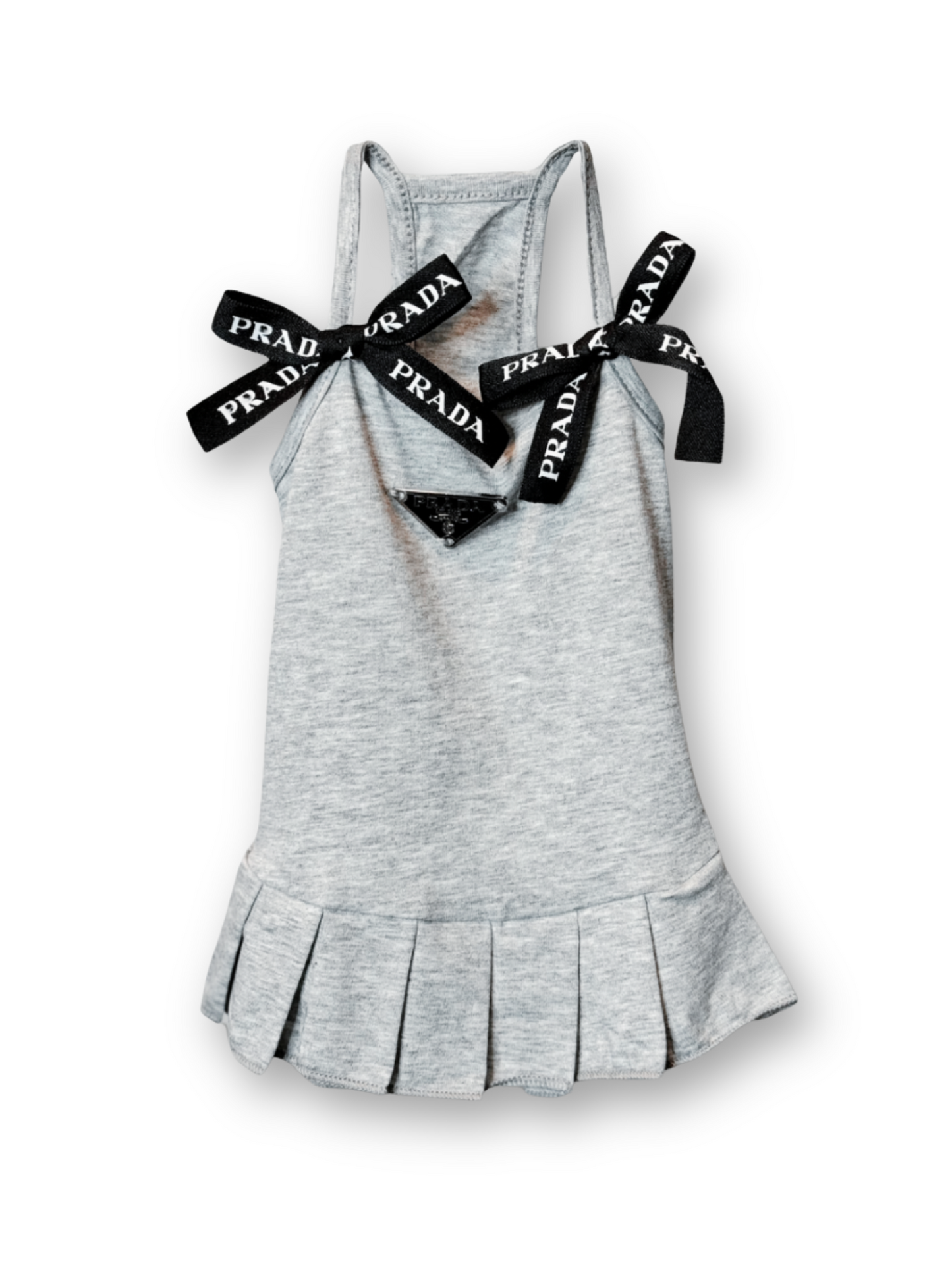 Stretchy Pawda Dress with Pleated Skirt & Bow Strap Details