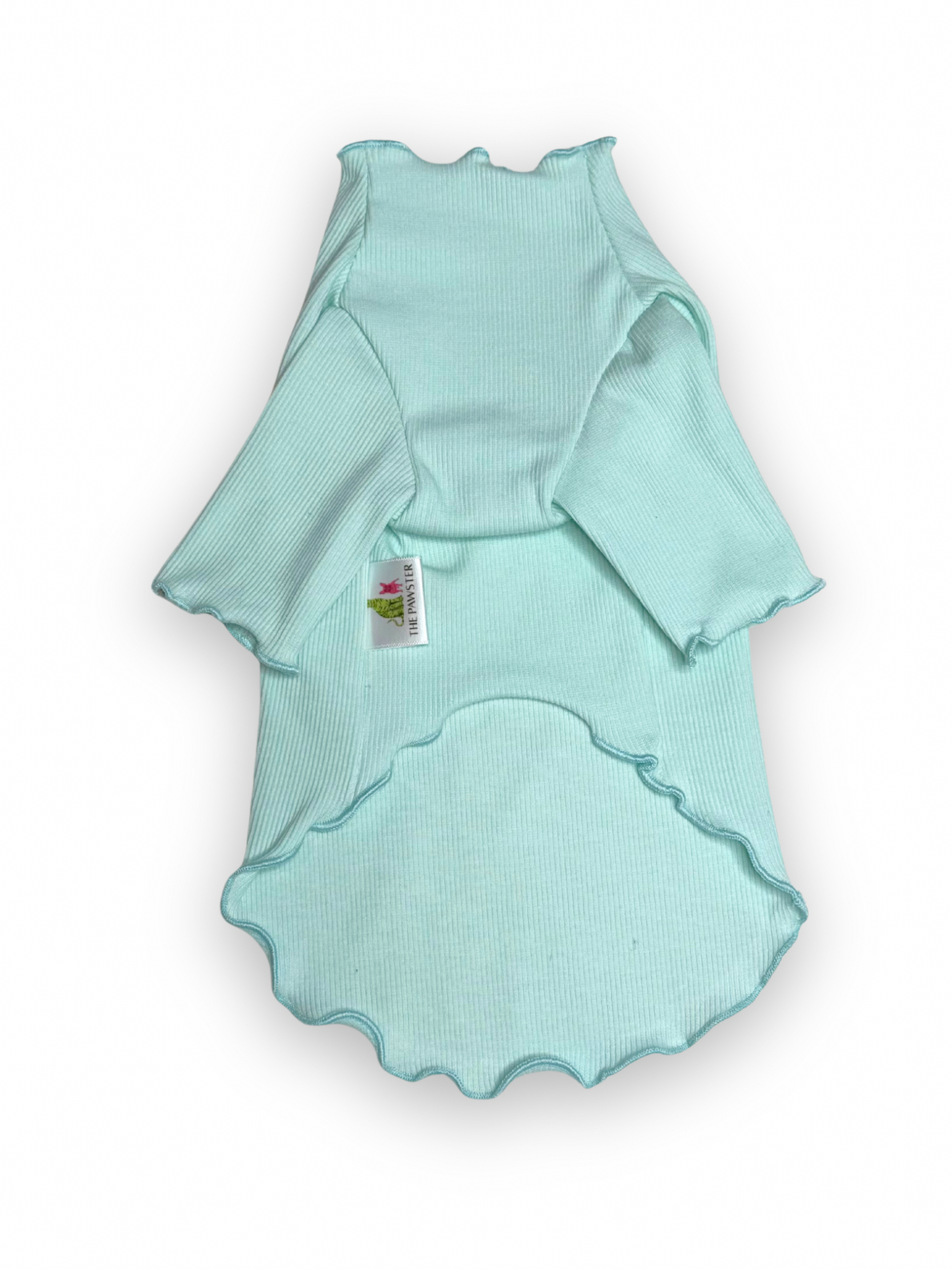 Embroidered Bow Ribbed Top