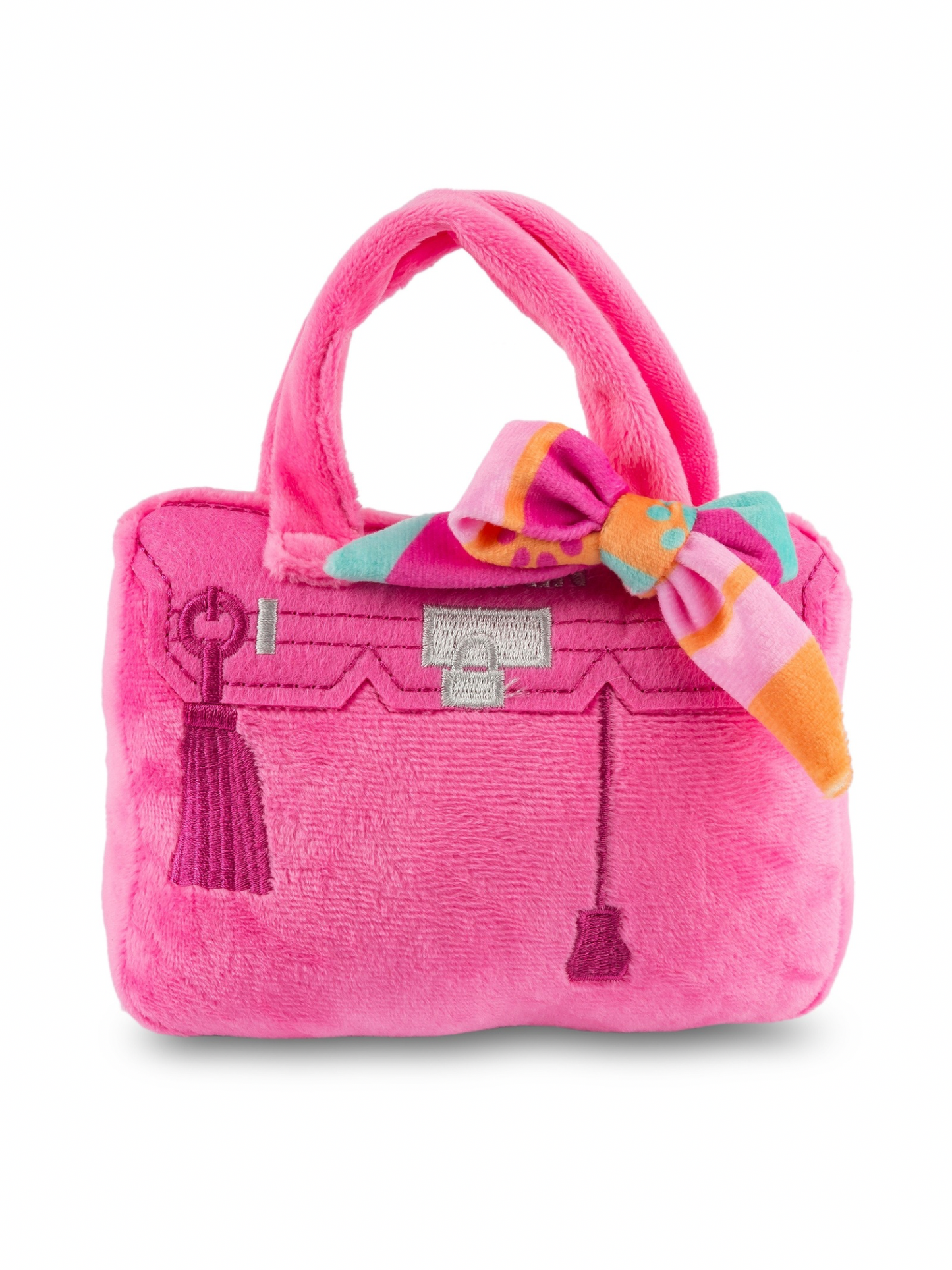 Barkin Pink Hairmess Bag Dog Toy