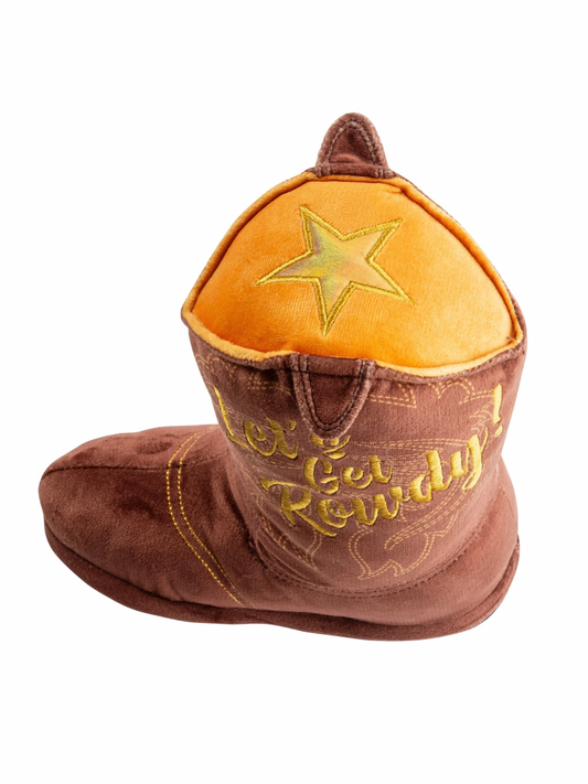 Brown Cowboy Boot Dog Toy