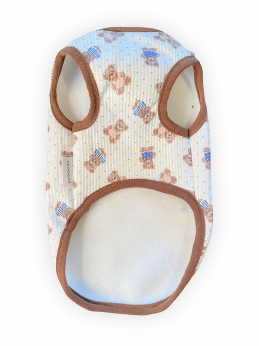 Toasty Teddy Tank – Dog Tank with Teddy Bear Print