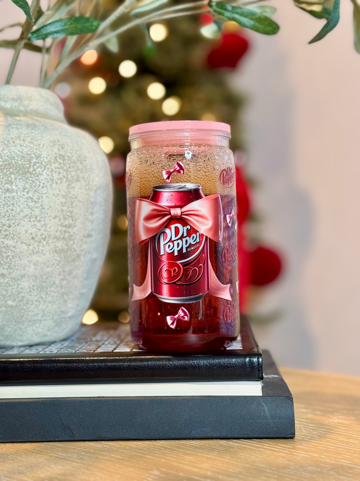 16oz Double Wall Snow Globe Glass Cup