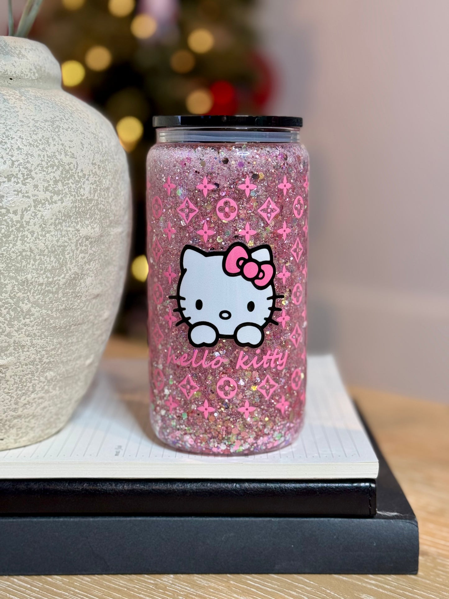 16oz Double Wall Snow Globe Acrylic Cup