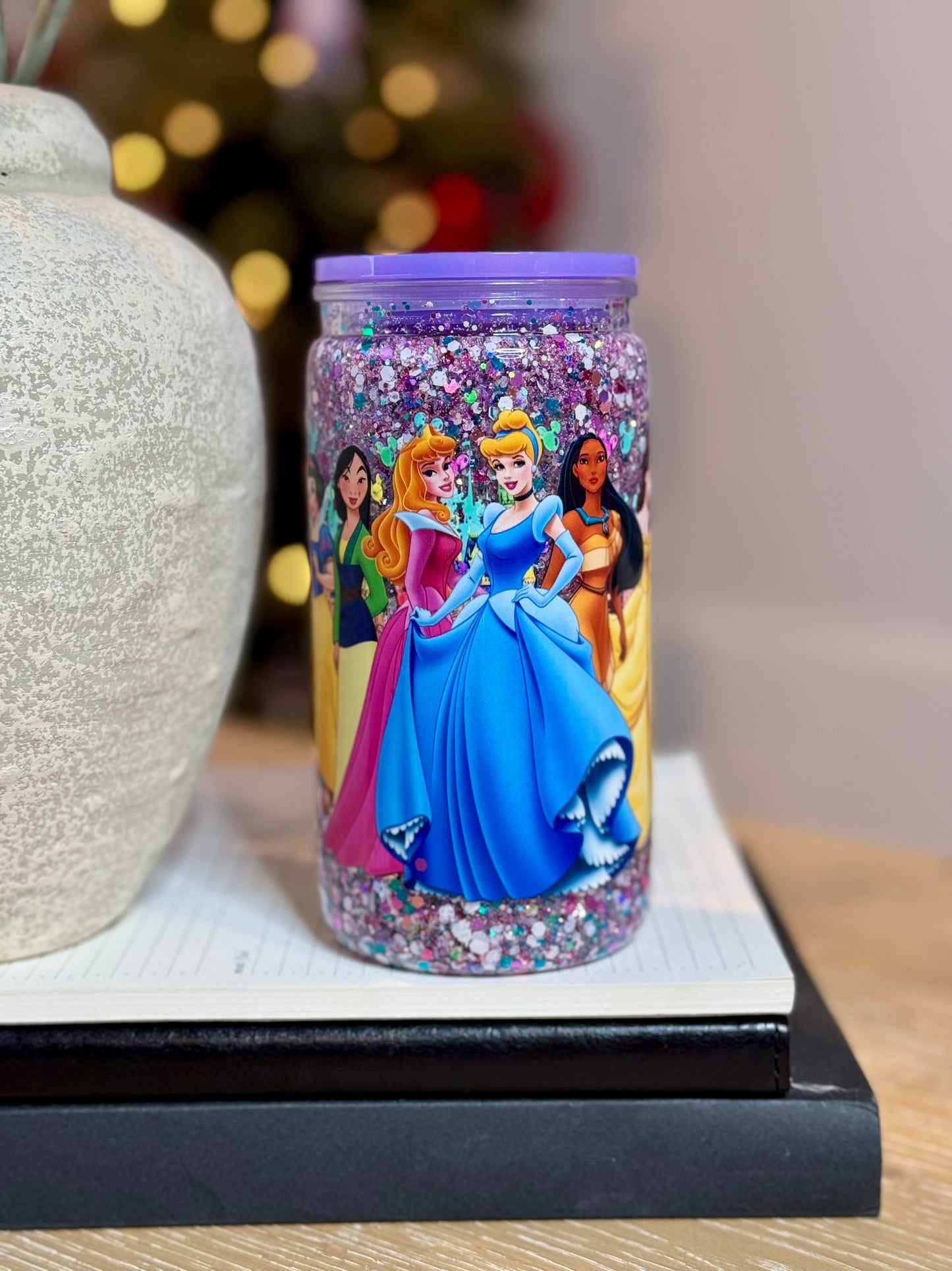 16oz Double Wall Snow Globe Glass Cup
