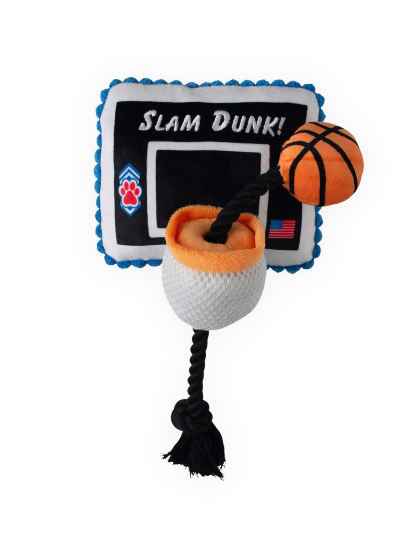 basketball hoop plush dog toy squeaky rope interactive dog toy