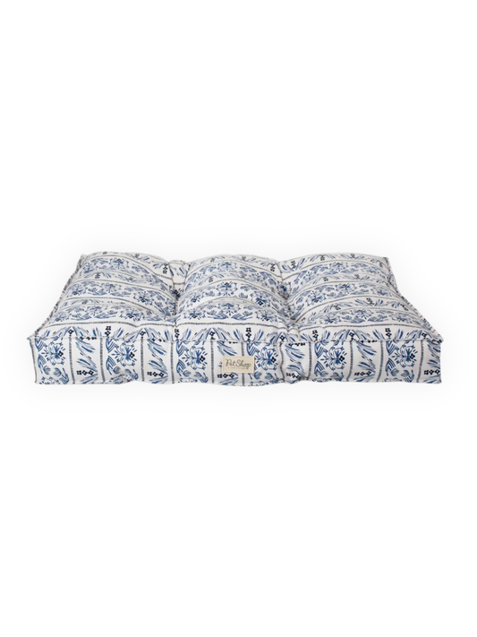Indigo Vine Tufted Pet Bed