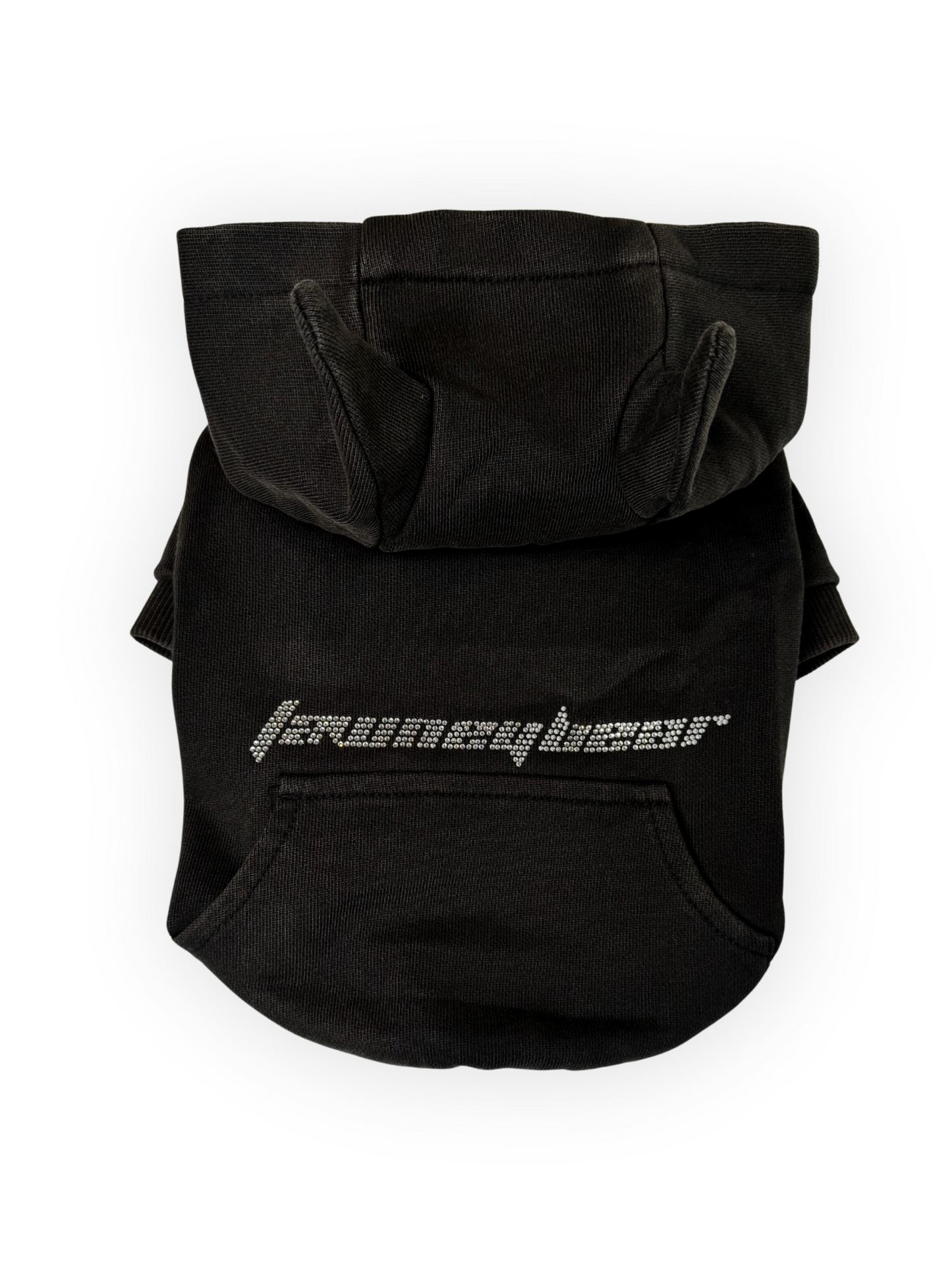 Tawney Bear Rhinestone Dog Hoodie – Streetwear Pup Hoodie with Horns