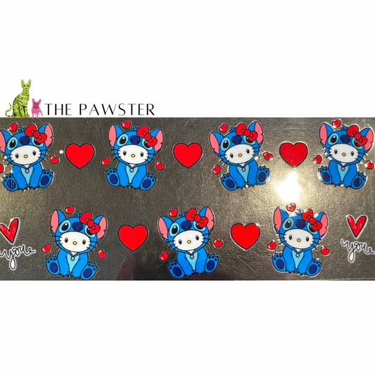 #290 Valentines Day HK & Stitch 16oz Cup Wrap