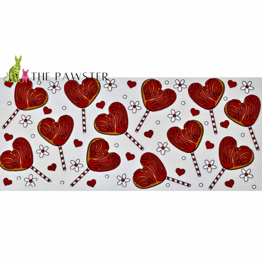 #307 Valentines Day Concha Lollipop 16oz Cup Wrap