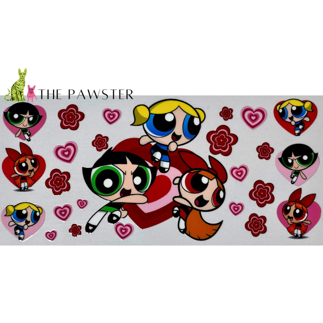 #300 Valentines Day Power Puff Girls 16oz Cup Wrap