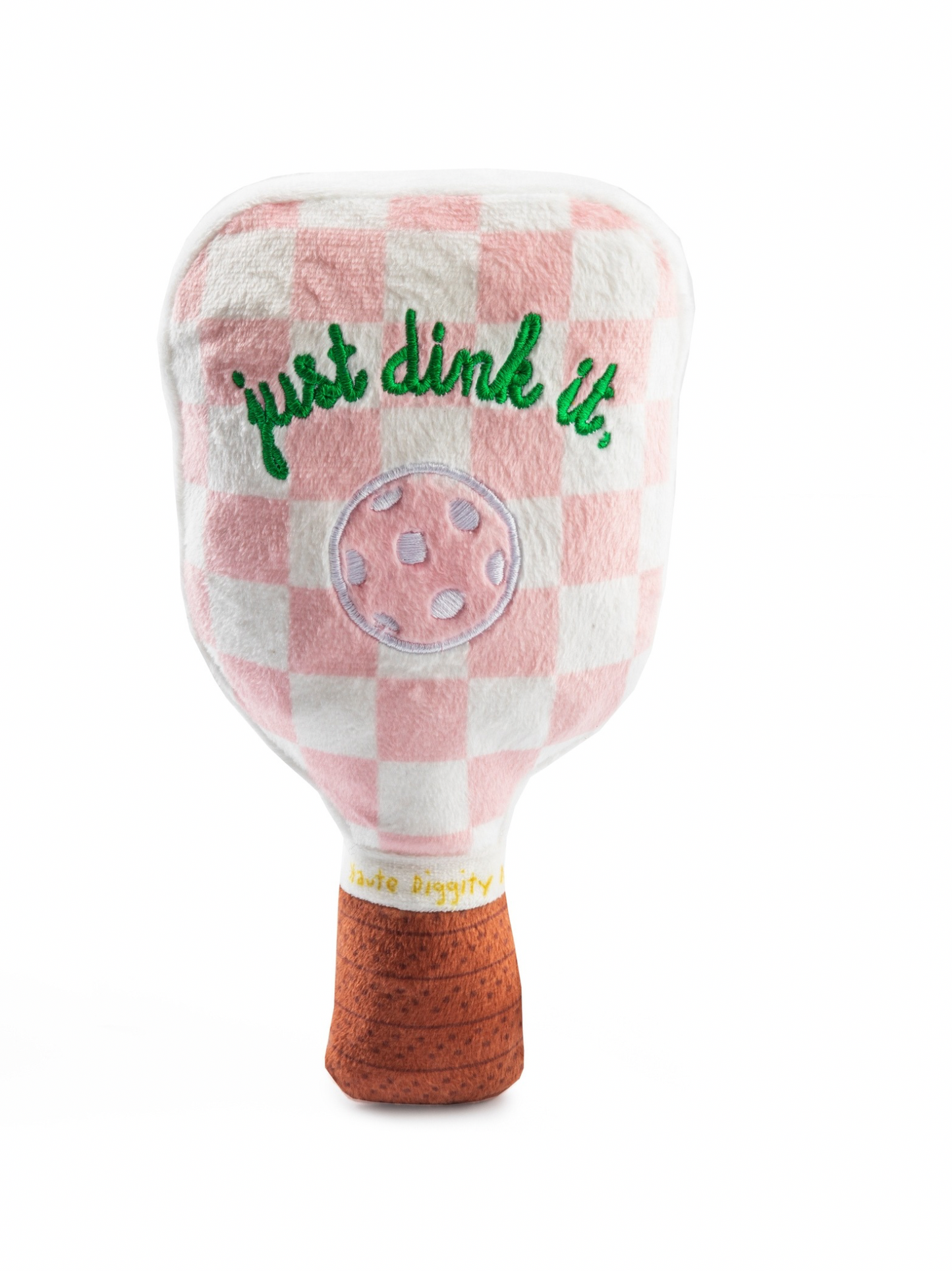 Pink Checker Pickleball Paddle Dog Toy