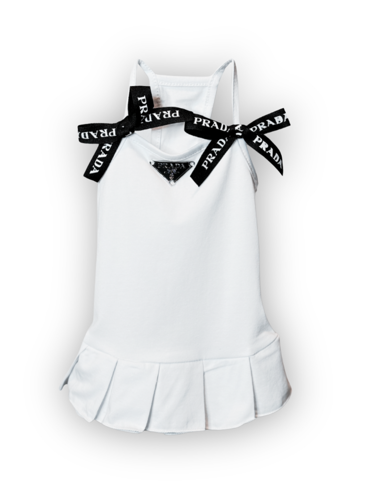 Stretchy Pawda Dress with Pleated Skirt & Bow Strap Details