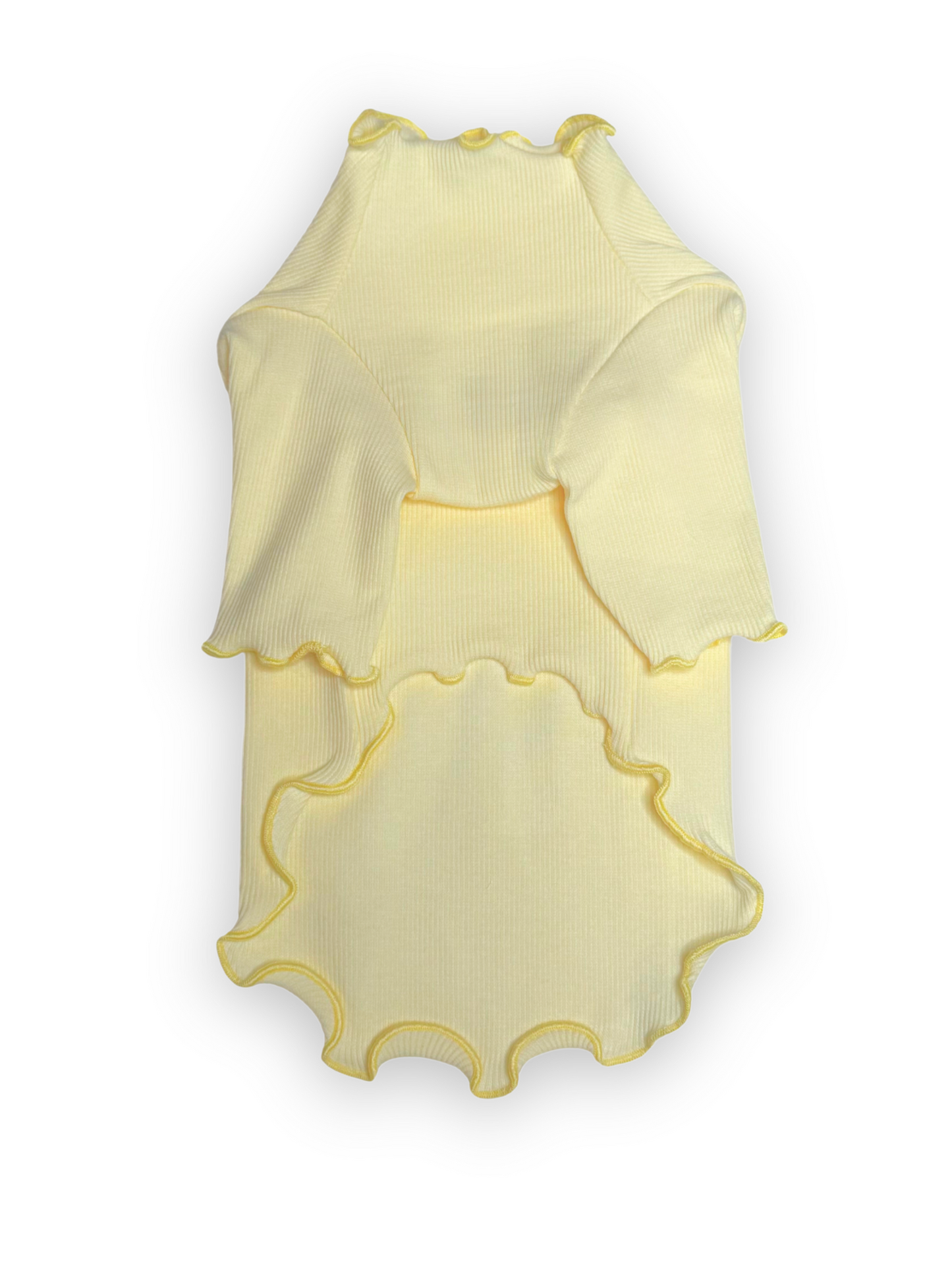 Embroidered Bow Ribbed Top