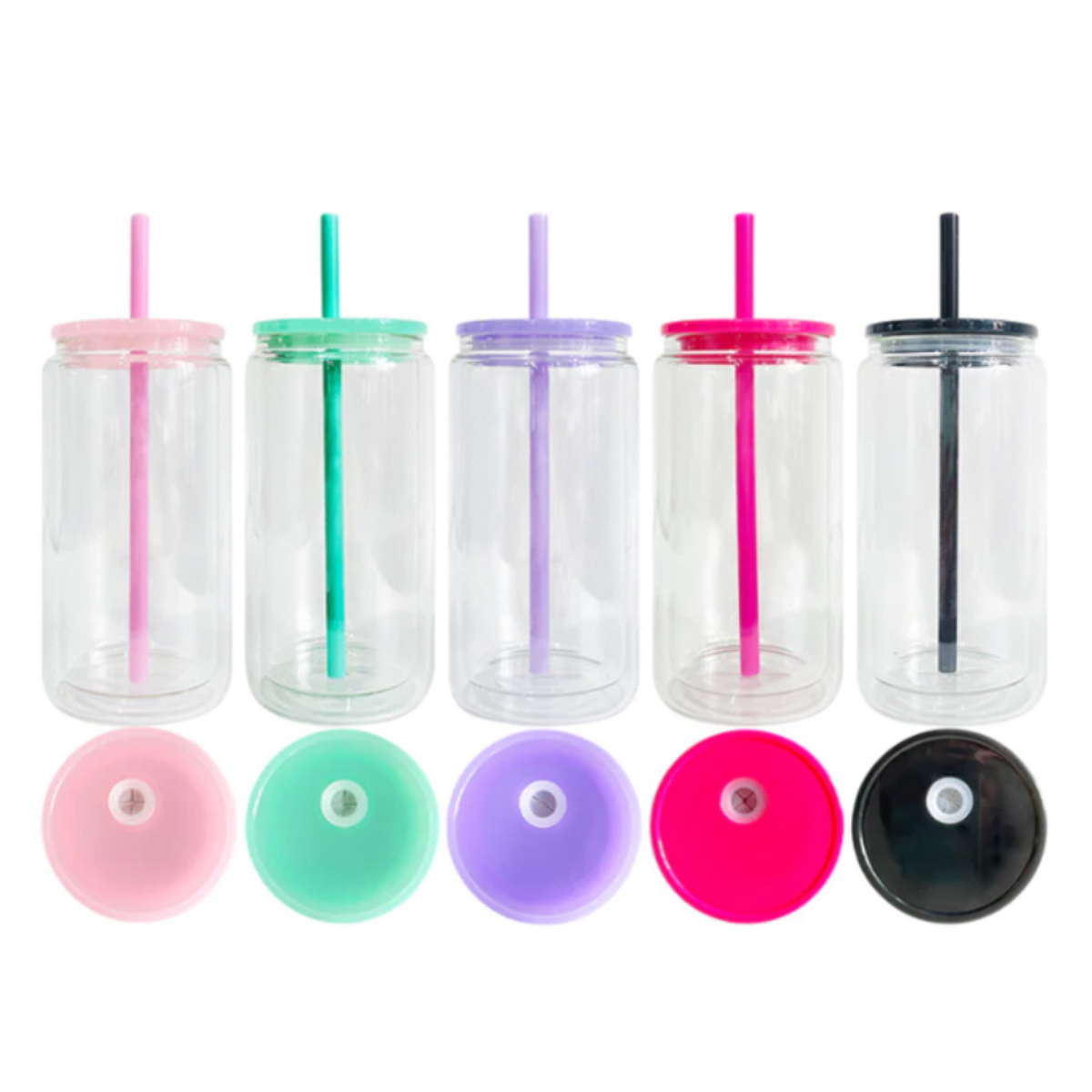 16oz Double Wall Snow Globe Glass Cup