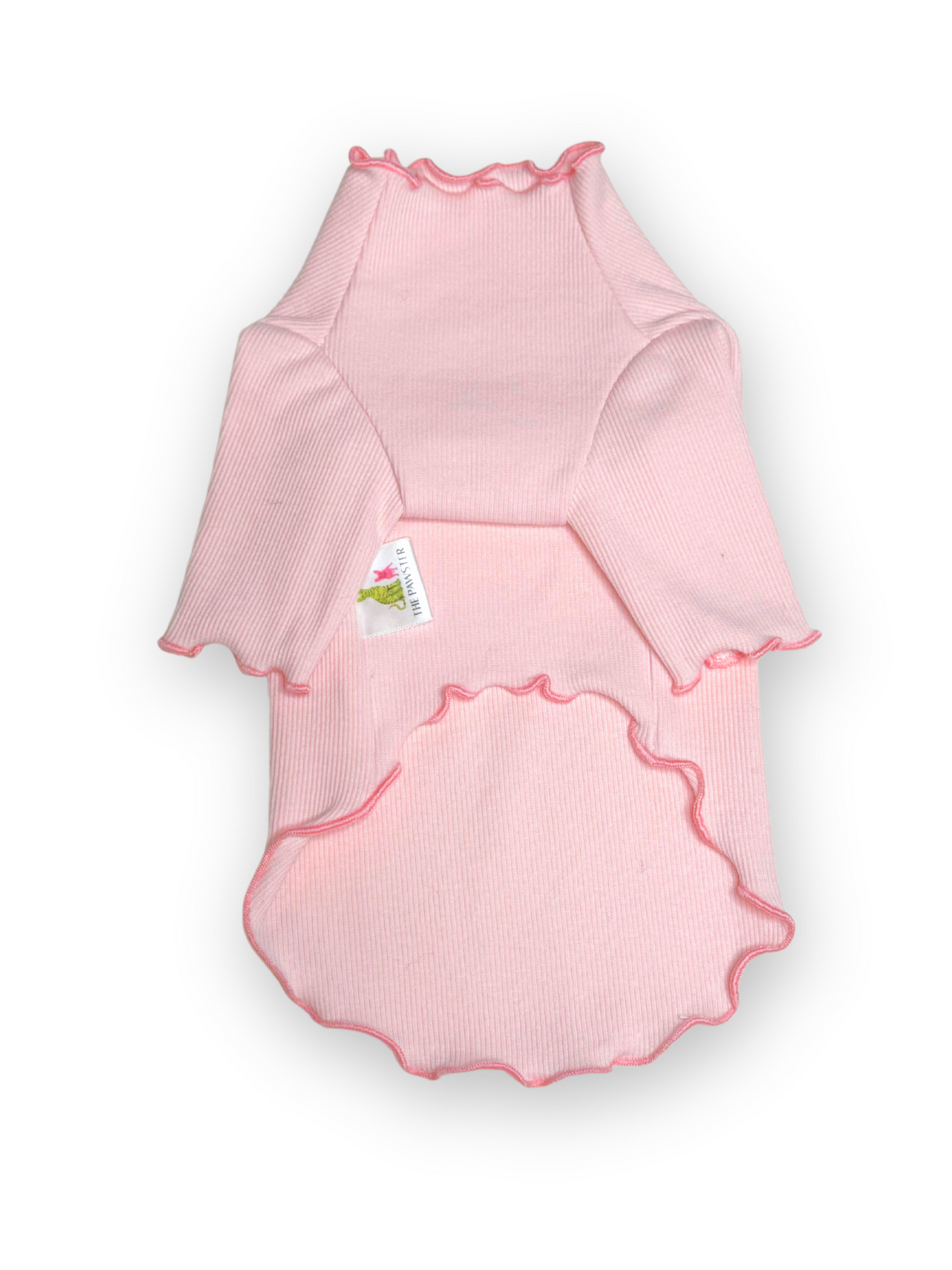 Embroidered Bow Ribbed Top