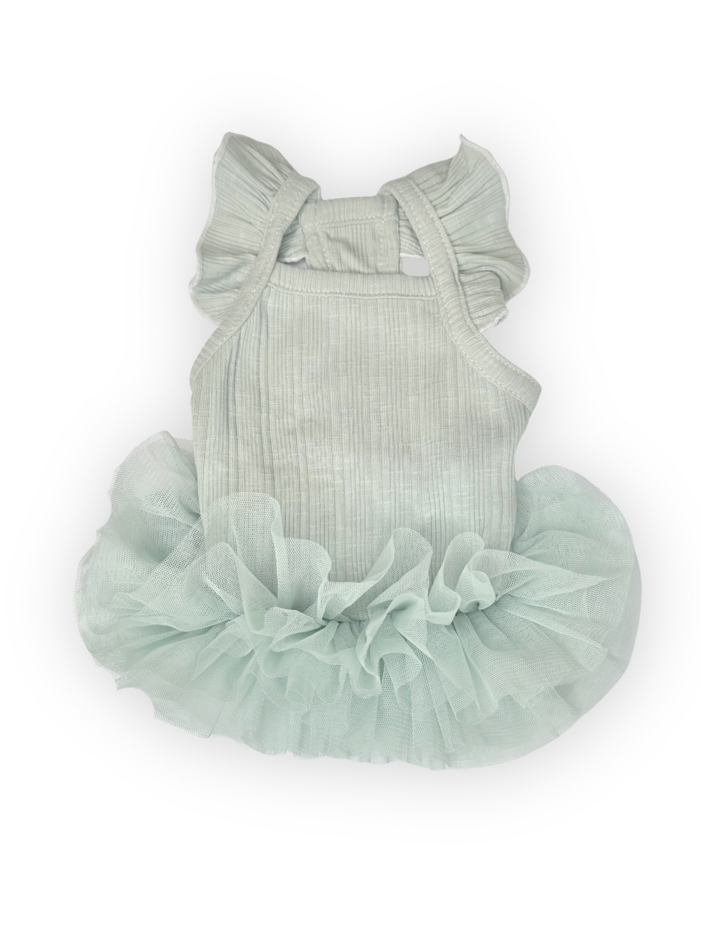 Back view of Pawster Tutu Much Cuteness Dog Dress in green