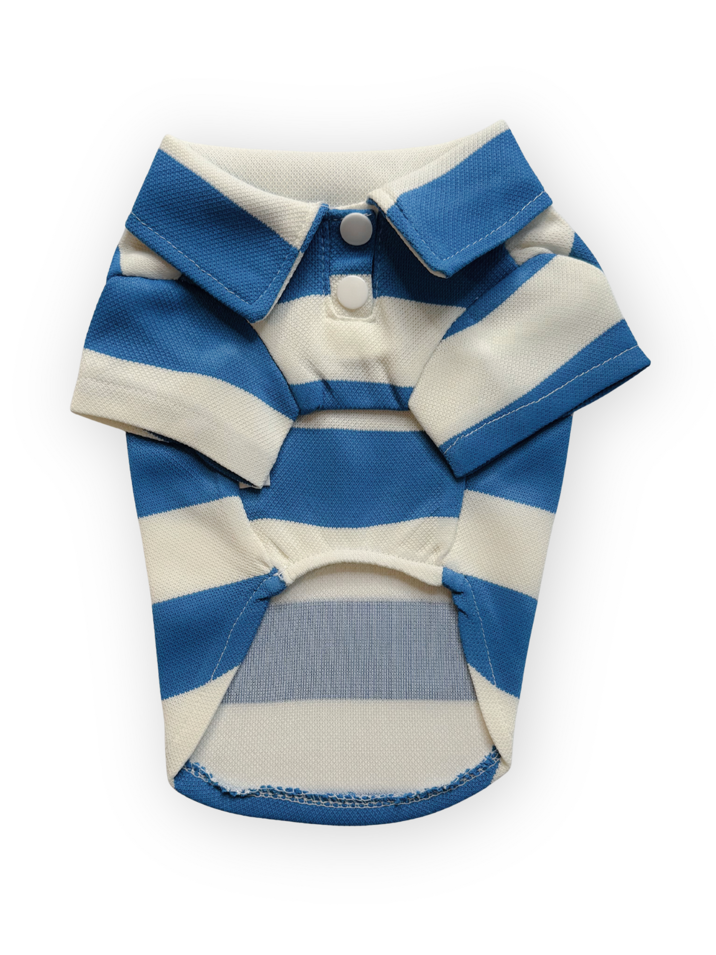 Blue striped Country Club Polo Dog Top for small dogs
