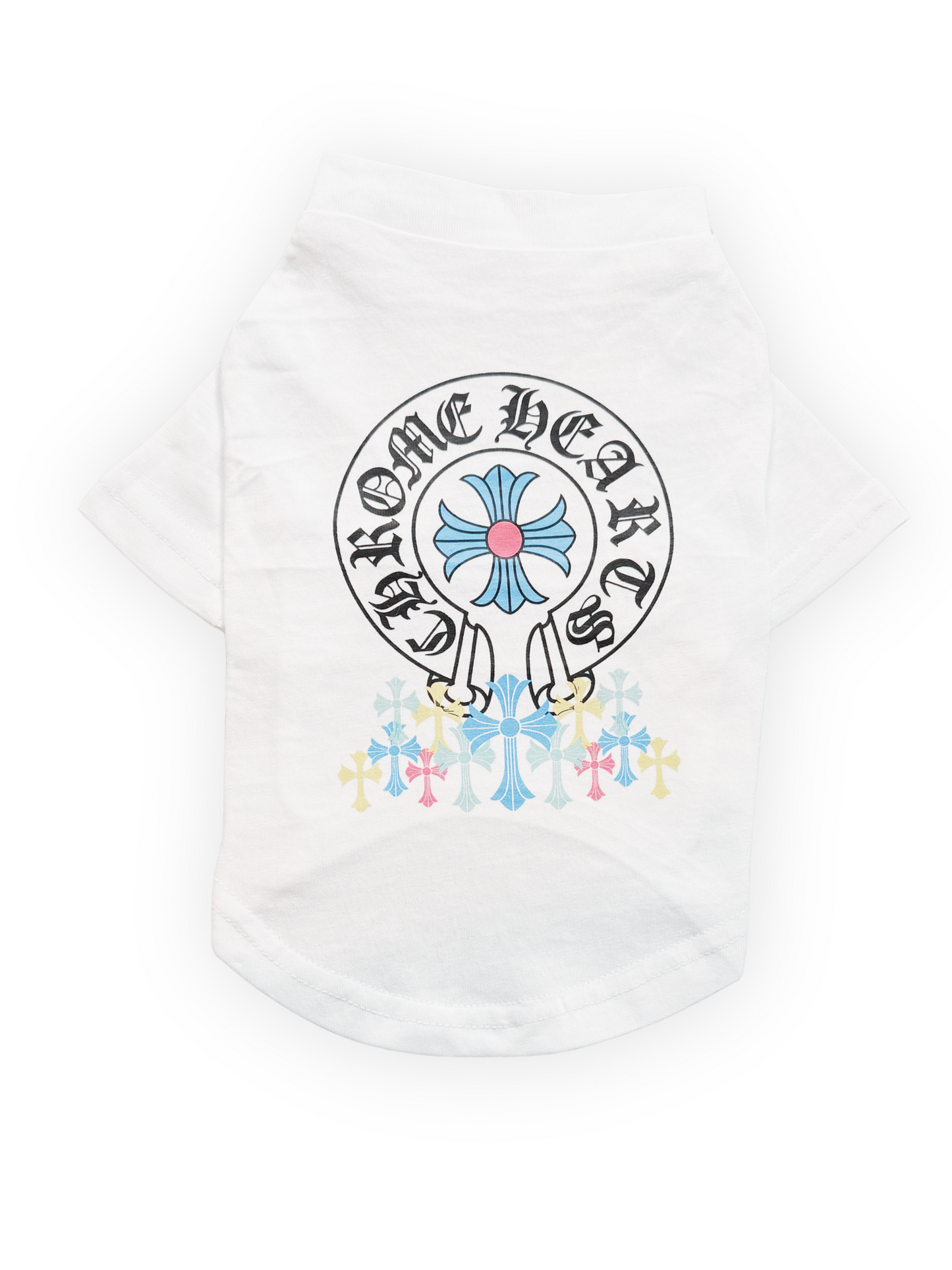 Back view of Paws of Hearts Tee, streetwear dog shirt with sleek fit