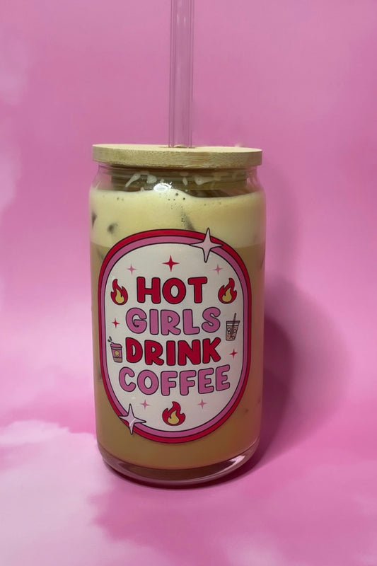 Hot Girls Drink Coffee Glass Cup