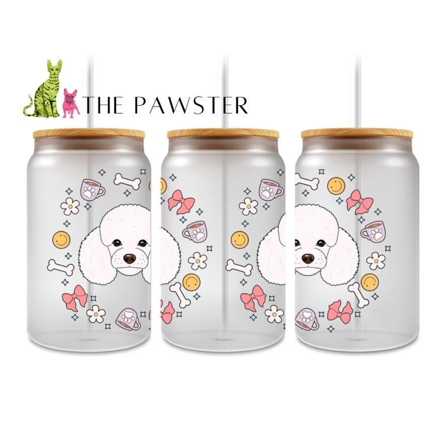 The Pawster Poodle Dog Faces Double-Sided UV DTF Cup Wrap – Dog Mom Design