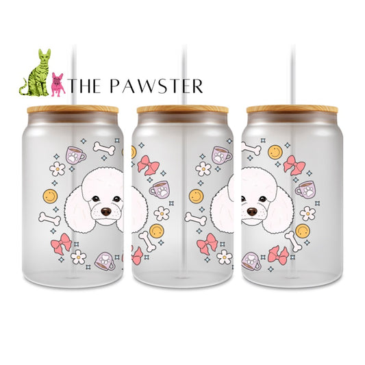 The Pawster Poodle Dog Faces Double-Sided UV DTF Cup Wrap – Dog Mom Design