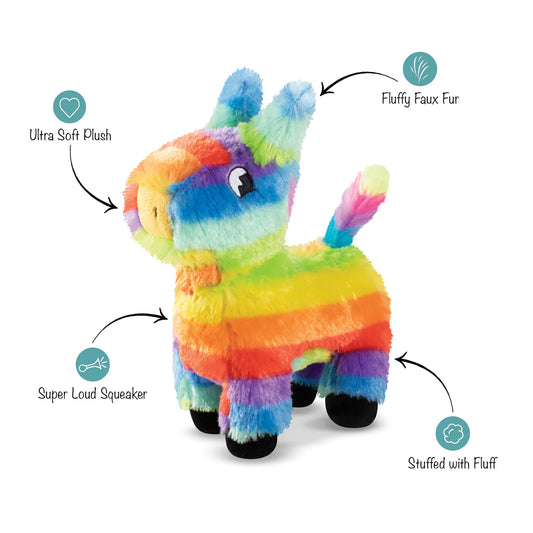 Rainbow Piñata Plush Dog Toy
