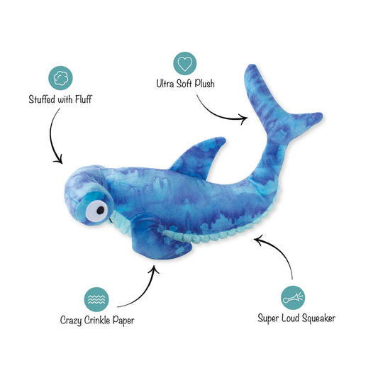Fin-Tastic Hammerhead Plush Dog Toy