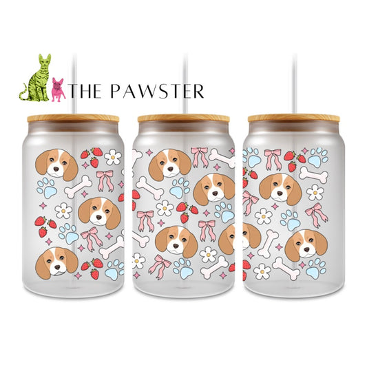 The Pawster Beagle Dog Faces Double-Sided UV DTF Cup Wrap – Dog Mom Design