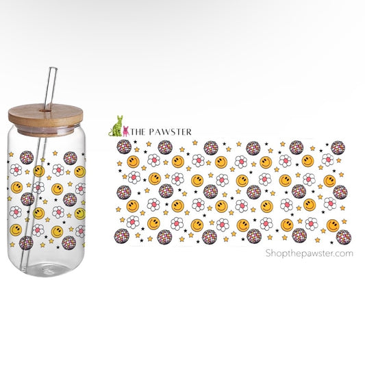 #151 Disco Balls and Smileys 16oz Cup Wrap