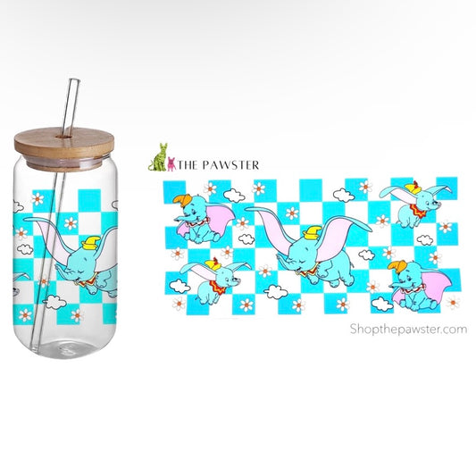 #137 Checkered D U M B O 16oz Cup Wrap