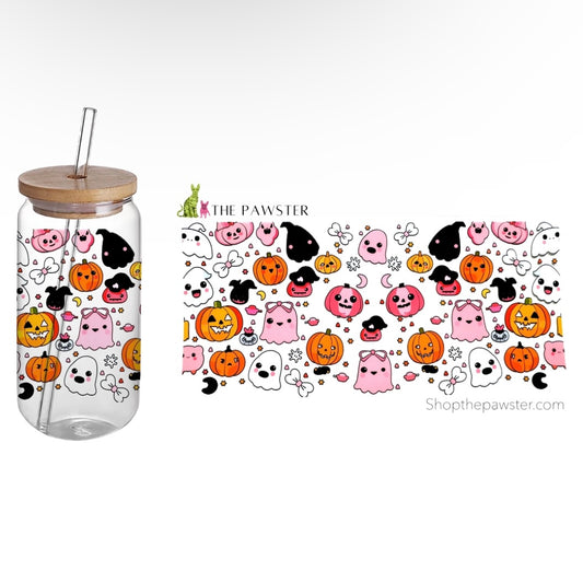 #133 Ghost & Pumpkins 16oz Cup Wrap