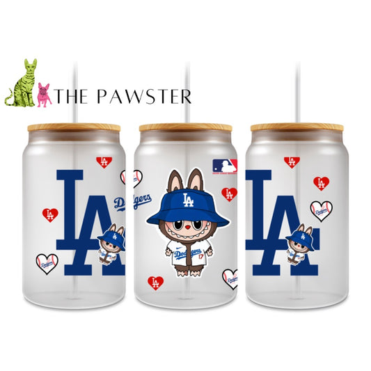 The Pawster Los Angeles Dodgers Labubu Double-Sided UV DTF Cup Wrap – Baseball Fan & Fandom Design