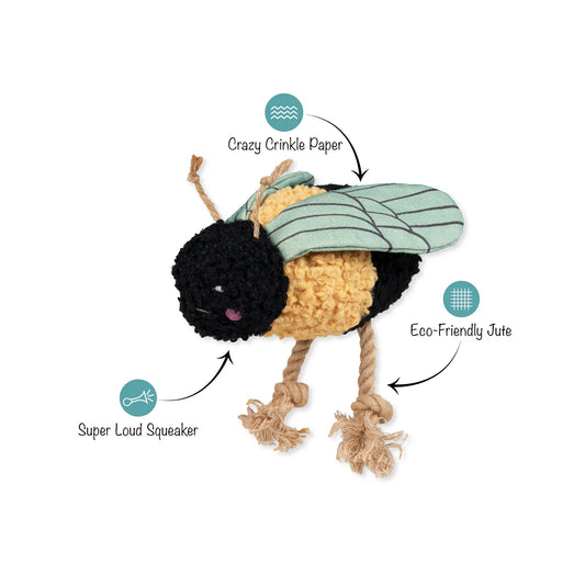 Buzzing Bee Rope & Plush Dog Toy