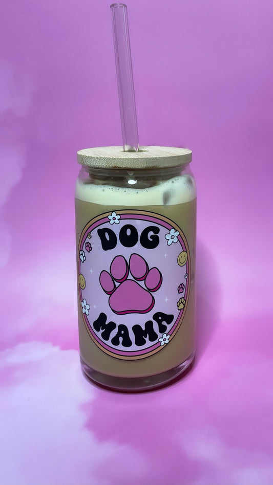Dog Mama Glass Cup