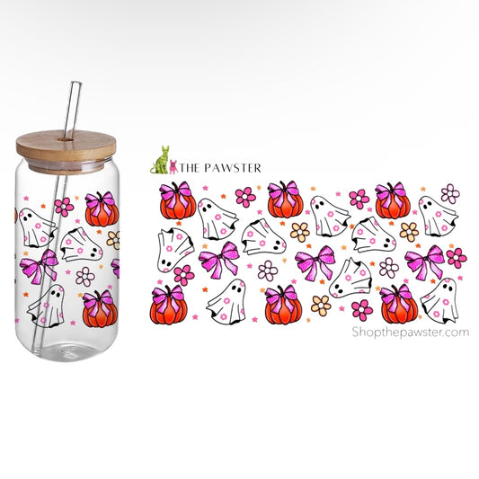 #130 Pinkie Ghosts & Pumpkins 16oz Cup Wrap